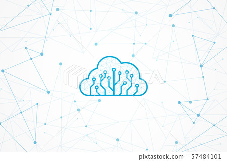 Abstract geometric background, connection concept, blue polygonal in circuit cloud Abstract geometric background, connection concept, blue polygonal in circuit cloud 57484101