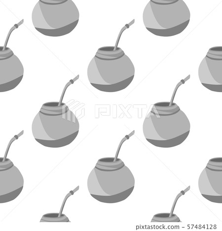 Calabash for yerba mate drink seamless pattern. Calabash for yerba mate drink seamless pattern. 57484128
