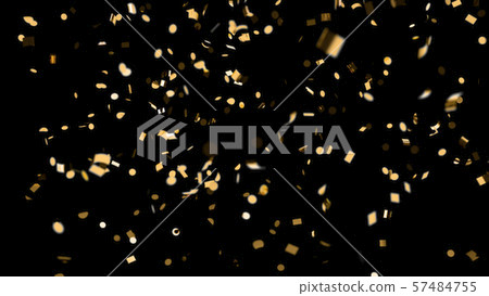 Falling golden confetti on an black background - Stock Illustration ...