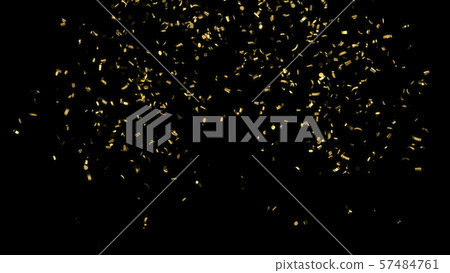 Falling golden confetti on an black background - Stock Illustration ...