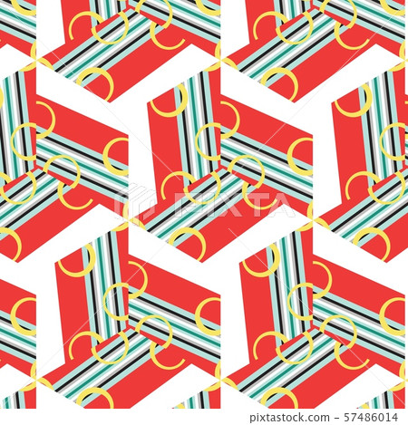 Vintage geometric pattern in retro 80s style. Textile fashionable retro design. 57486014