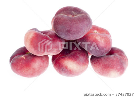 Heap of sweet paraguaya peaches isolated on white Heap of sweet paraguaya peaches isolated on white 57487027