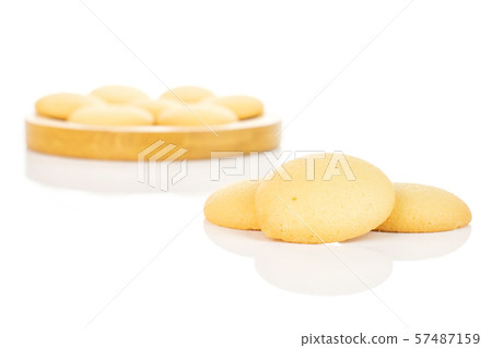 Sweet sponge biscuit isolated on white Sweet sponge biscuit isolated on white 57487159