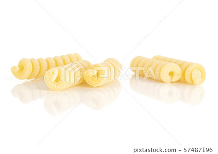 Raw pasta fusilli bucati isolated on white 57487196