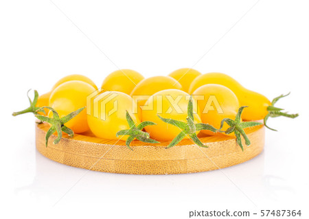Yellow pear tomato isolated on white Yellow pear tomato isolated on white 57487364