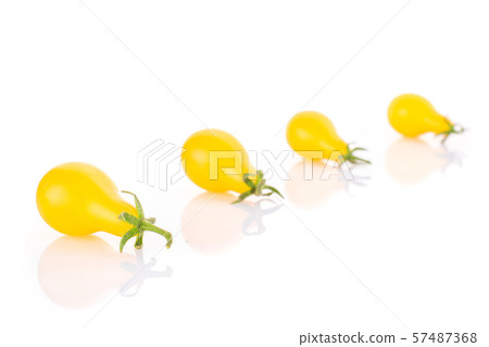 Yellow pear tomato isolated on white 57487368