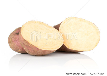 Fresh sweet potato isolated on white Fresh sweet potato isolated on white 57487484