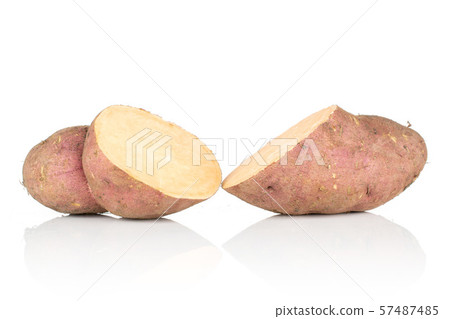 Fresh sweet potato isolated on white Fresh sweet potato isolated on white 57487485