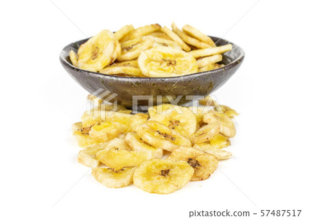 Yellow dry banana isolated on white 57487517