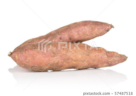 Fresh sweet potato isolated on white Fresh sweet potato isolated on white 57487518