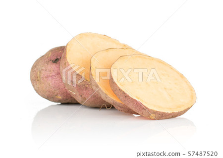 Fresh sweet potato isolated on white Fresh sweet potato isolated on white 57487520