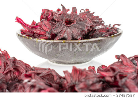 Candied hibiscus isolated on white 57487587