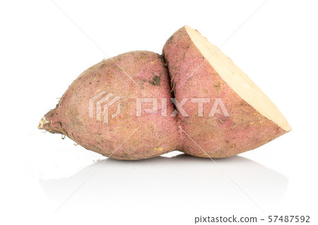 Fresh sweet potato isolated on white Fresh sweet potato isolated on white 57487592
