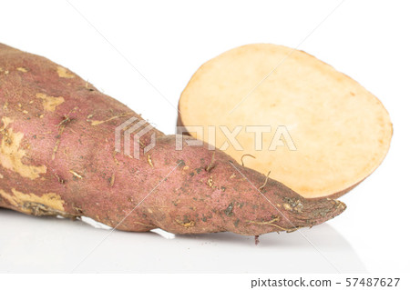Fresh sweet potato isolated on white Fresh sweet potato isolated on white 57487627