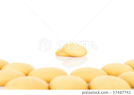 Sweet sponge biscuit isolated on white 57487742