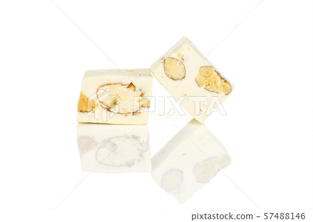 White nougat candy isolated on white White nougat candy isolated on white 57488146