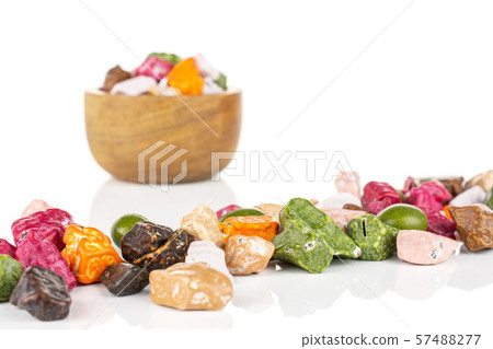 Chocolate stone candy isolated on white Chocolate stone candy isolated on white 57488277