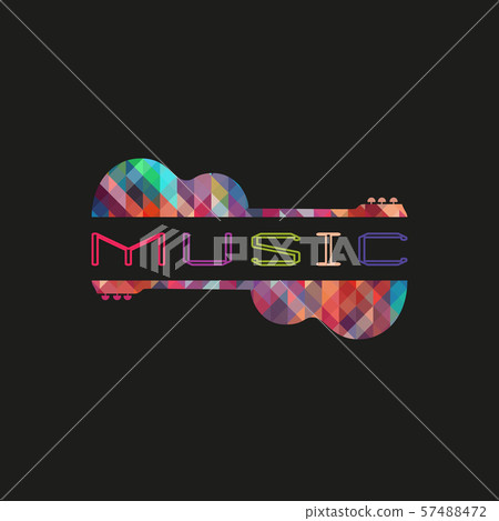 Acoustic guitar hand drawn flat colorful music vector icon Acoustic guitar hand drawn flat colorful music vector icon 57488472