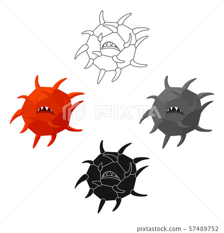 Computer virus icon in cartoon,black style isolated on white background. Hackers and hacking symbol Computer virus icon in cartoon,black style isolated on white background. Hackers and hacking symbol 57489752