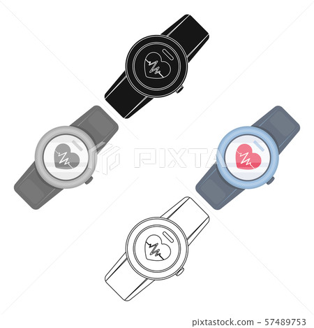 Sports wrist watch with heart rate measurement. Watch for athletes .Gym And Workout single icon in Sports wrist watch with heart rate measurement. Watch for athletes .Gym And Workout single icon in 57489753