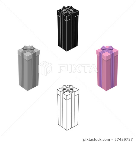 A high gift box, for a high and narrow gift.Gifts and Certificates single icon in cartoon,black A high gift box, for a high and narrow gift.Gifts and Certificates single icon in cartoon,black 57489757