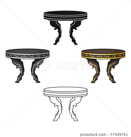 Baroque table icon in cartoon,black style isolated on white background. Furniture and home interior Baroque table icon in cartoon,black style isolated on white background. Furniture and home interior 57489761