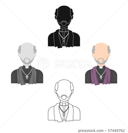 Priest icon in cartoon,black style isolated on white background. Funeral ceremony symbol stock 57489762