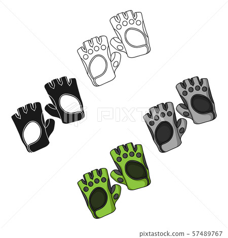 Gym gloves icon in cartoon,black style isolated on white background. Sport and fitness symbol stock 57489767