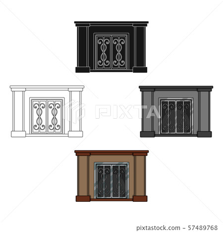 Fire, warmth and comfort. Fireplace single icon in cartoon,black style vector symbol stock Fire, warmth and comfort. Fireplace single icon in cartoon,black style vector symbol stock 57489768