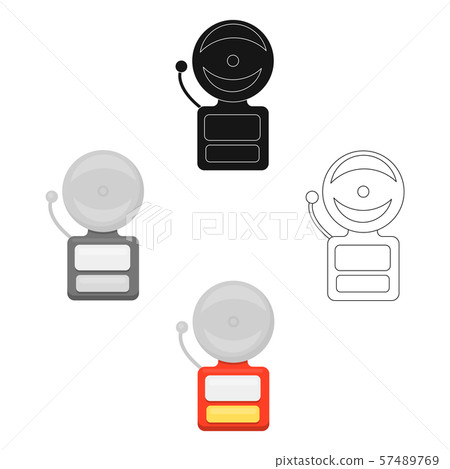 Fire alarm icon cartoon,black. Single silhouette fire equipment icon from the big fire Department 57489769