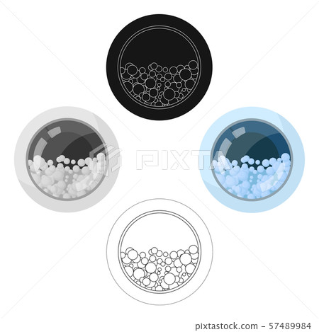 Washing mashine icon in cartoon,black style isolated on white background. Cleaning symbol stock Washing mashine icon in cartoon,black style isolated on white background. Cleaning symbol stock 57489984