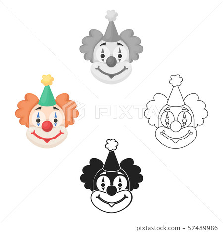 Clown icon in cartoon,black style isolated on white background. Circus symbol stock vector Clown icon in cartoon,black style isolated on white background. Circus symbol stock vector 57489986
