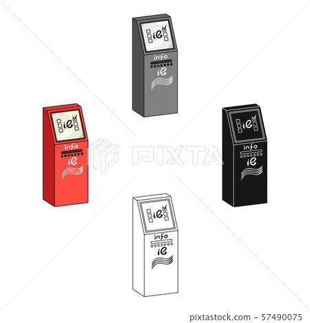Information terminal. Terminals single icon in cartoon,black style isometric vector symbol stock 57490075