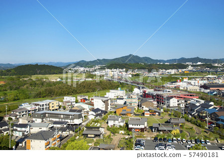 從城堡塔的Fukuchiyama城堡視圖 57490181