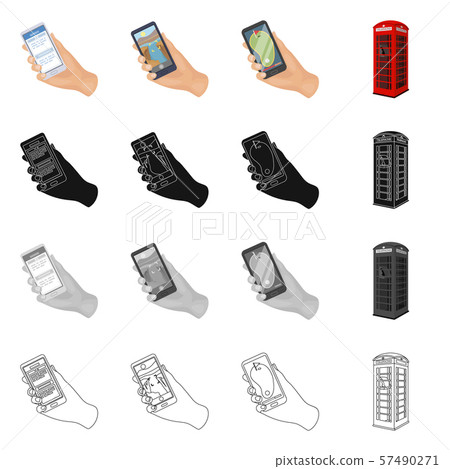 Vector design of phone and screen sign. Set of phone and cellphone vector icon for stock. Vector design of phone and screen sign. Set of phone and cellphone vector icon for stock. 57490271