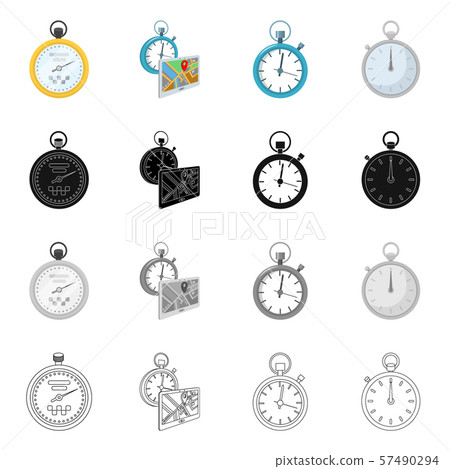 Vector design of stopwatch and watch sign. Collection of stopwatch and stop vector icon for stock. Vector design of stopwatch and watch sign. Collection of stopwatch and stop vector icon for stock. 57490294