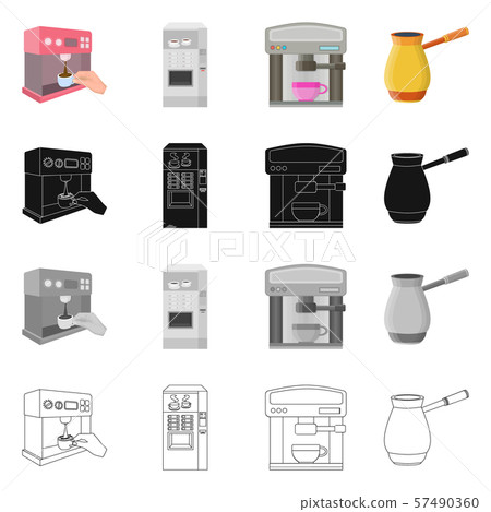 Vector design of coffee and machine sign.... - Stock Illustration ...