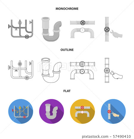 Vector illustration of pipe and plumbing icon....-插圖素材 [57490410] - PIXTA圖庫