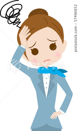 接觸額頭的空姐 57490852