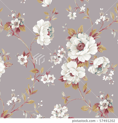 Elegant hand painted watercolor flowers and... - Stock Illustration ...