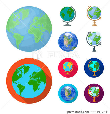 Vector illustration of globe and world logo. Collection of globe and earth stock vector illustration 57491281