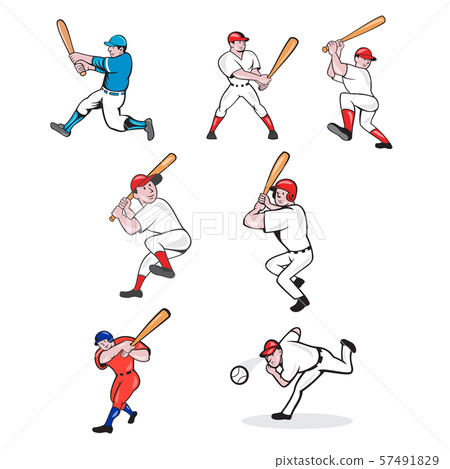 Baseball Player Cartoon Set Baseball Player Cartoon Set 57491829