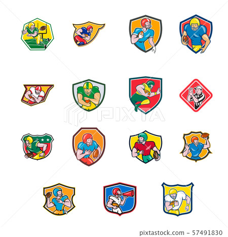 American Football Icon Shield Collection Set 57491830