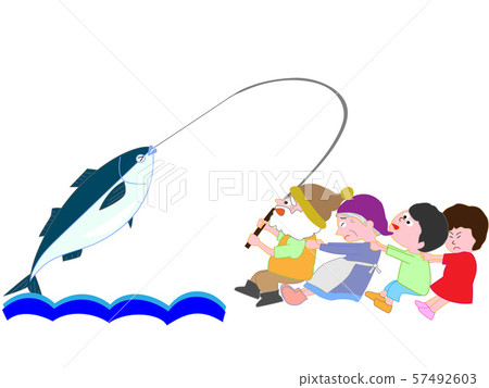 Children helping anglers and fishermen work Children helping anglers and fishermen work 57492603