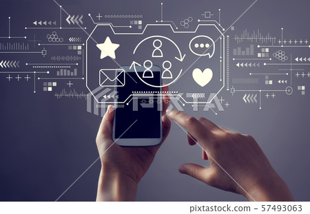 Social media theme with smartphone Social media theme with smartphone 57493063