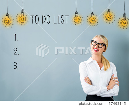 To do list with young woman 57493145