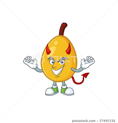 Devil loquat cartoon mascot for diet food. Devil loquat cartoon mascot for diet food. 57495338