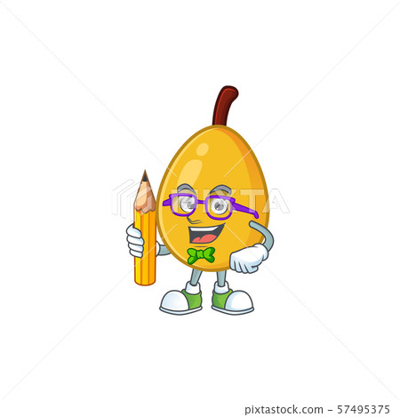Student fresh loquat cute cartoon character style. 57495375