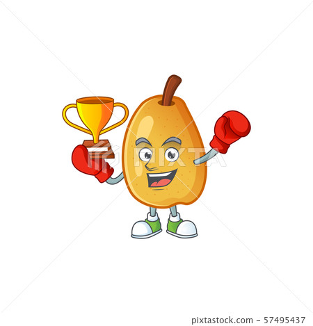 Boxing winner fragrant pear cartoon character with mascot Boxing winner fragrant pear cartoon character with mascot 57495437