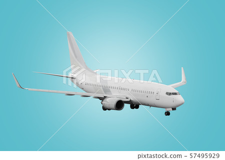 Airplane isolated on blue background. Airplane isolated on blue background. 57495929